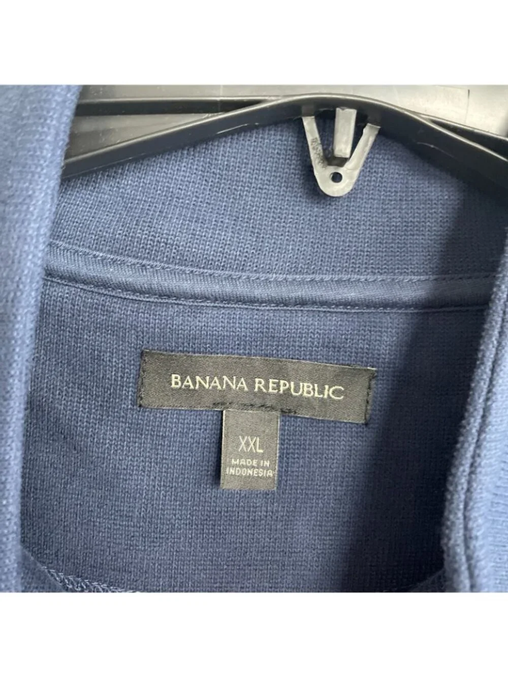 Banana Republic Men's XXL Navy Half-Zip Pullover Sweatshirt Cotton-Blend M1020